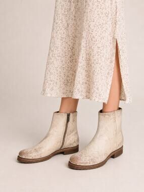 Frye Veronica Inside Zip Boot White Womens Size 10M New Distressed